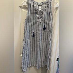 Tommy Bahama Island Cays Stripe Lace Up Dress, size Medium, fantastic condition